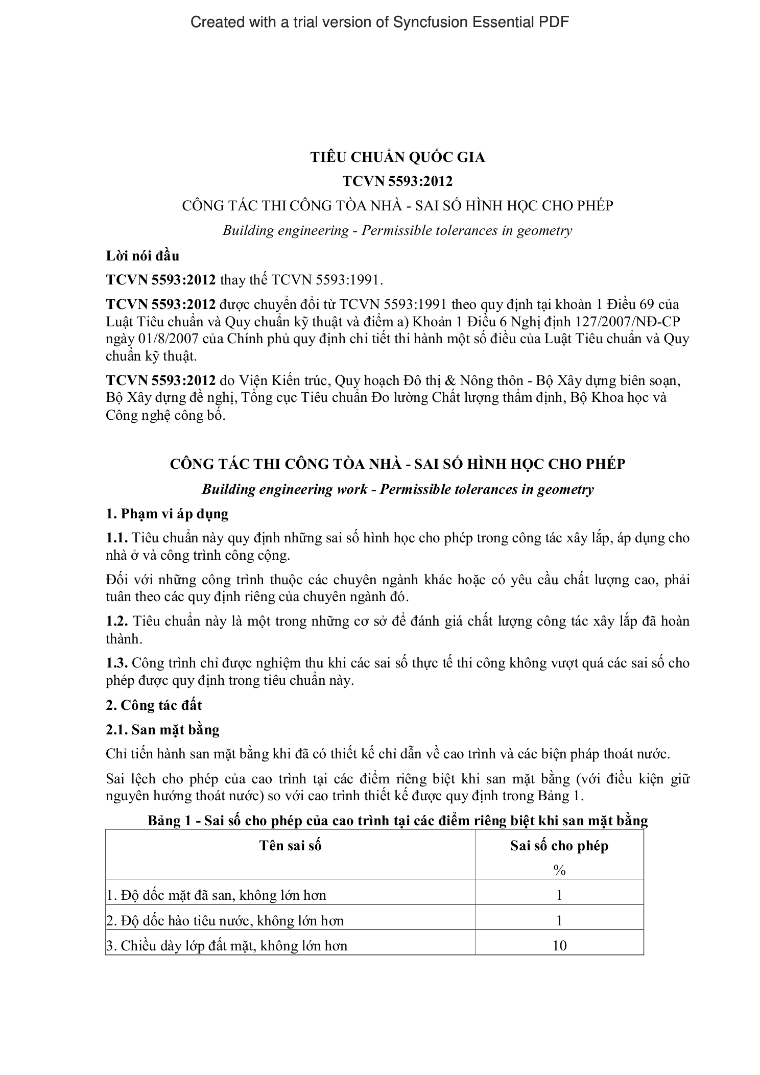 TCVN 5593:2012 — trang PDF 1